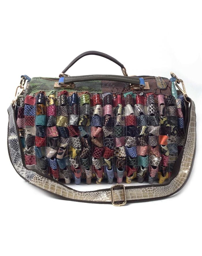 Multi colour lederen tas - Afbeelding 3