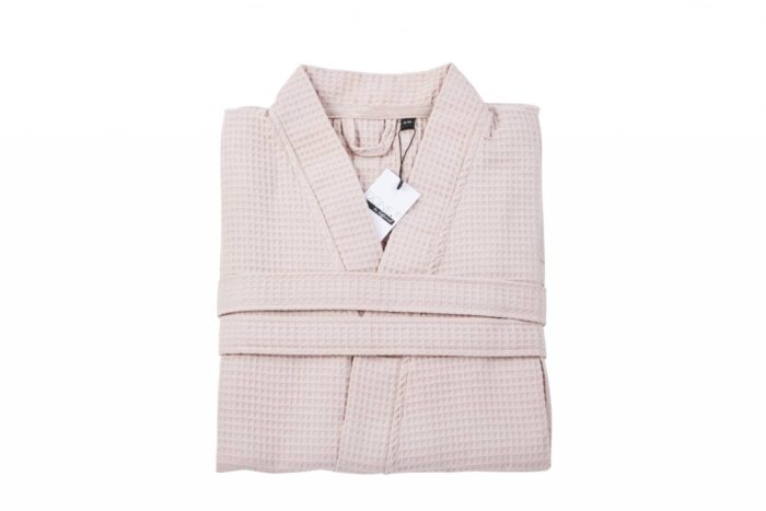 Wafel badjas poeder/roze